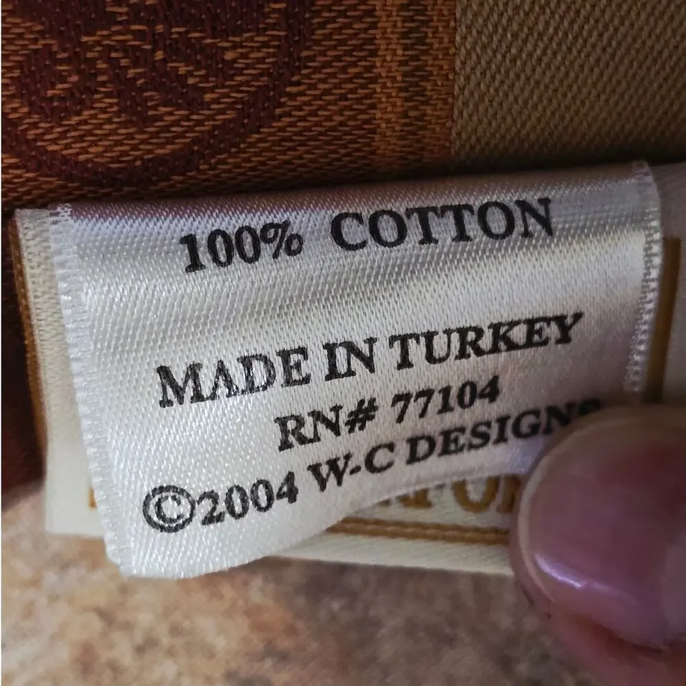 Waterford Hopscotch Tarton Plaid 100% Cotton Yellow Burgundy Napkins Set of 4